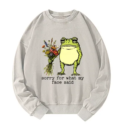Tokyo-Tiger Frog Sorry Mode Activated Washed Sweatshirt