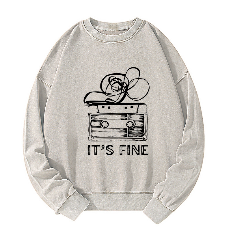 Tokyo-Tiger Cassette Fine Meme Washed Sweatshirt