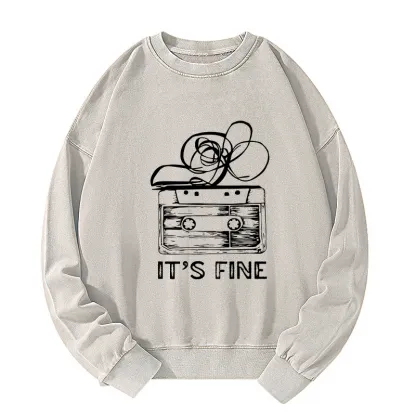 Tokyo-Tiger Cassette Fine Meme Washed Sweatshirt