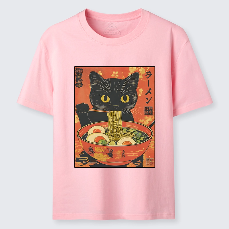 Tokyo-Tiger Hungry Black Cat Loves Ramen Classic T-Shirt