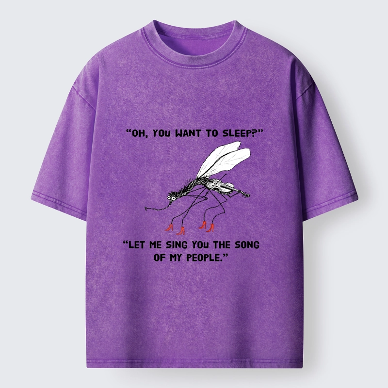 Tokyo-Tiger Annoying Mosquito At Night Washed T-Shirt