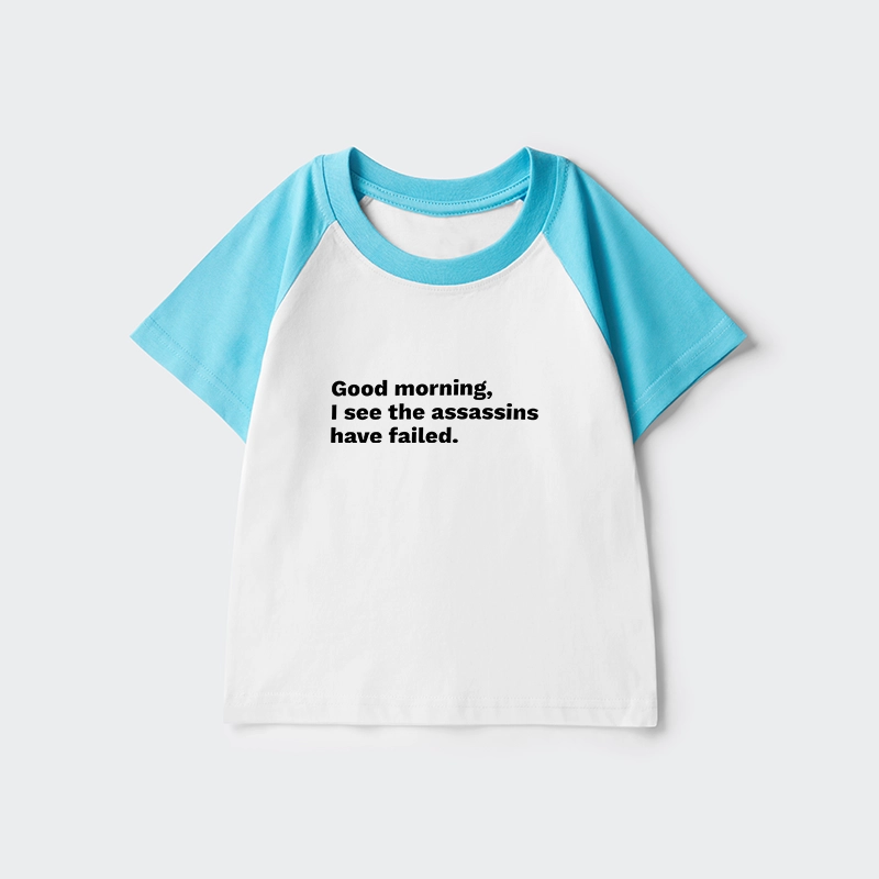 Tokyo-Tiger Assassins Failed Morning Quote Art Kids Raglan T-shirt
