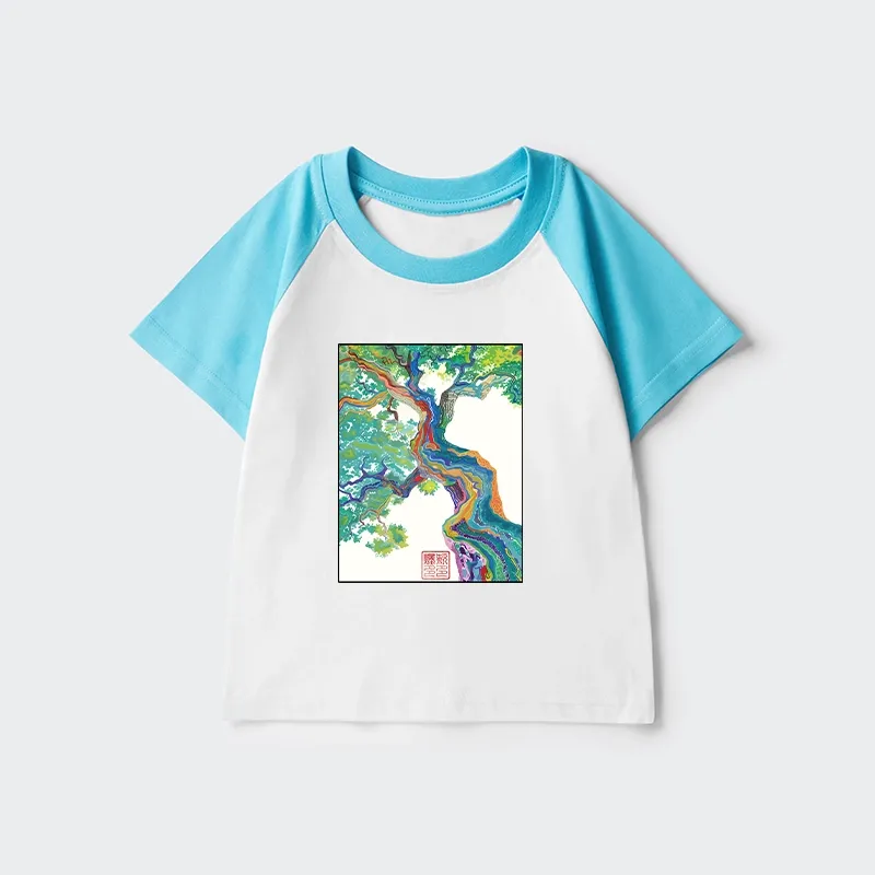Tokyo-Tiger Colorful Magic Tree Kids Raglan T-shirt Sale