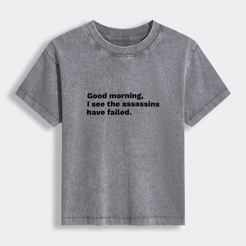 Tokyo-Tiger Assassins Failed Morning Quote Art Women's Washed T-shirt