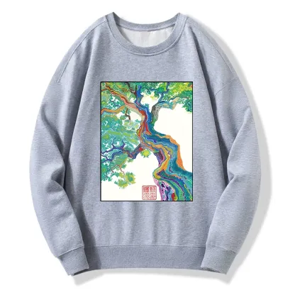 Tokyo-Tiger Colorful Magic Tree Classic Sweatshirt