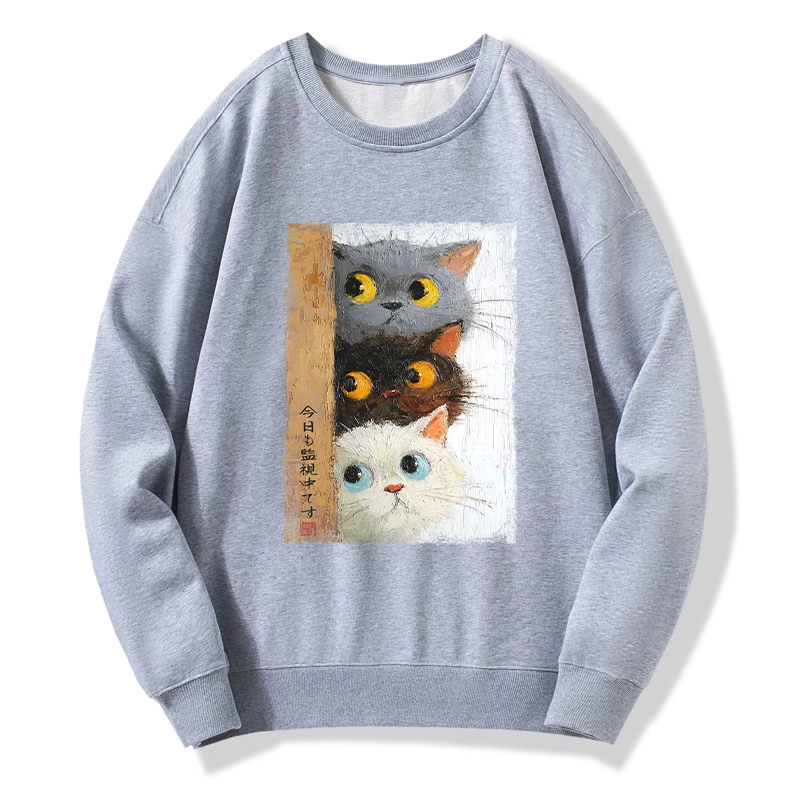 Tokyo-Tiger Three Cute Cats Watch You Classic Sweatshirt