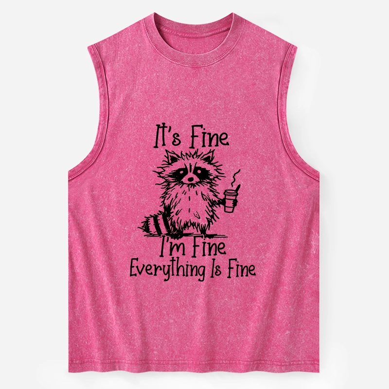 Tokyo-Tiger Raccoon Fine Meme Washed Tank