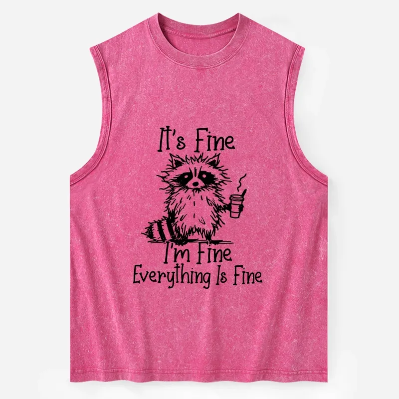 Tokyo-Tiger Raccoon Fine Meme Washed Tank