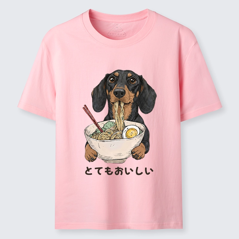 Tokyo-Tiger Cute Dog Eating Noodles Art Meme Classic T-Shirt
