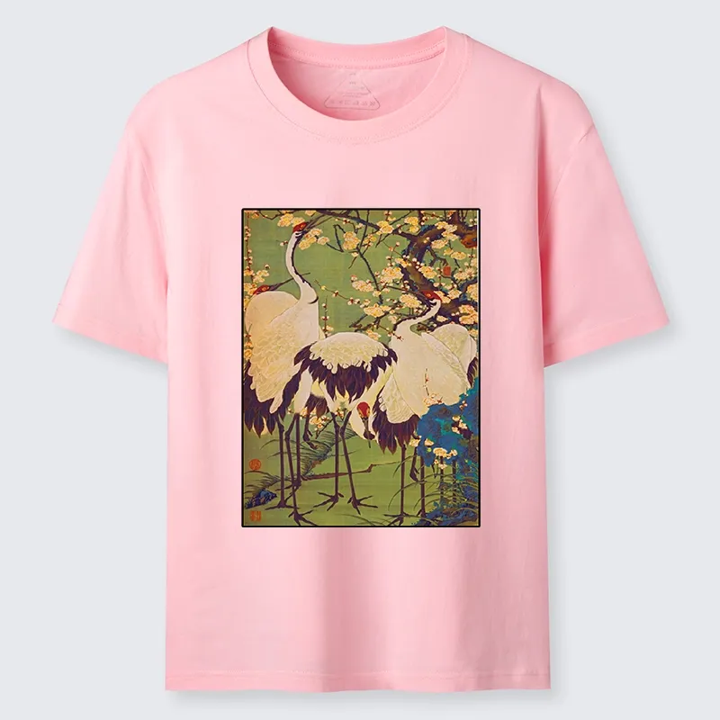 Tokyo-Tiger Three Cranes In Sakura Garden Classic T-Shirt