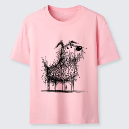 Tokyo-Tiger Cute Scrawled Dog Line Art Classic T-Shirt