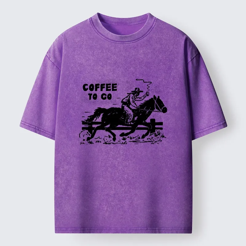 Tokyo-Tiger Cowboy With Coffee To Go Washed T-Shirt