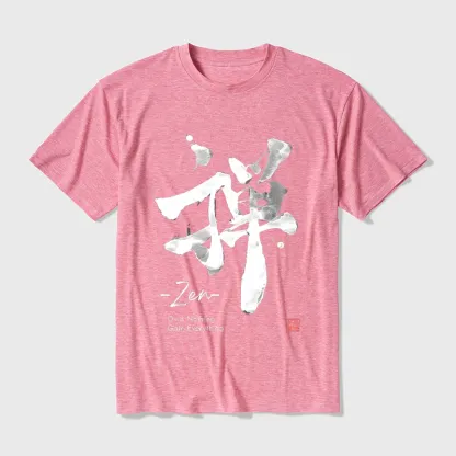Tokyo-Tiger Zen Texts Cotton Blend T-Shirt