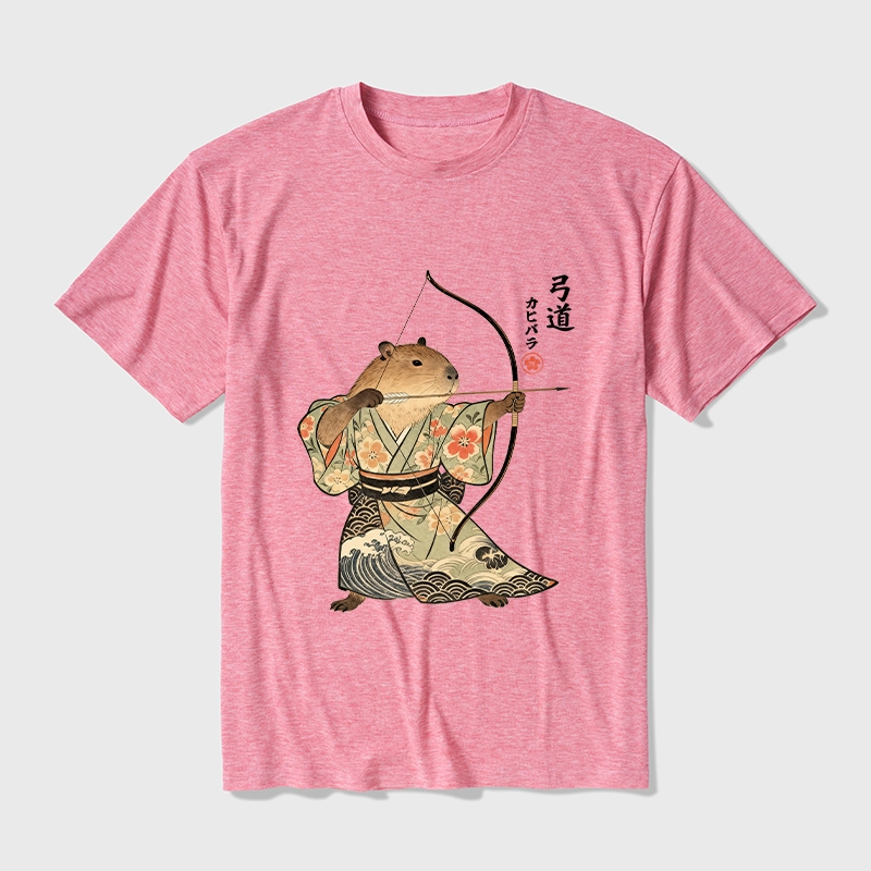 Tokyo-Tiger Capybara Archery Cotton Blend T-Shirt