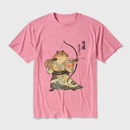 Tokyo-Tiger Capybara Archery Cotton Blend T-Shirt