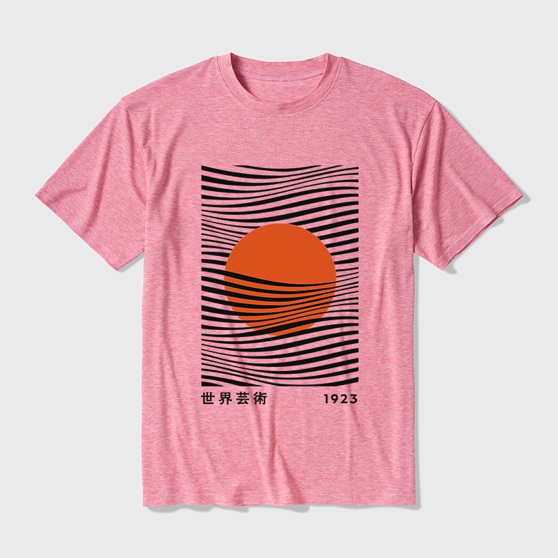 Tokyo-Tiger Minimalist Art Sun Cotton Blend T-Shirt