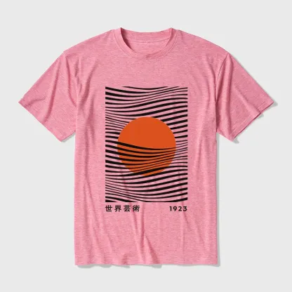 Tokyo-Tiger Minimalist Art Sun Cotton Blend T-Shirt