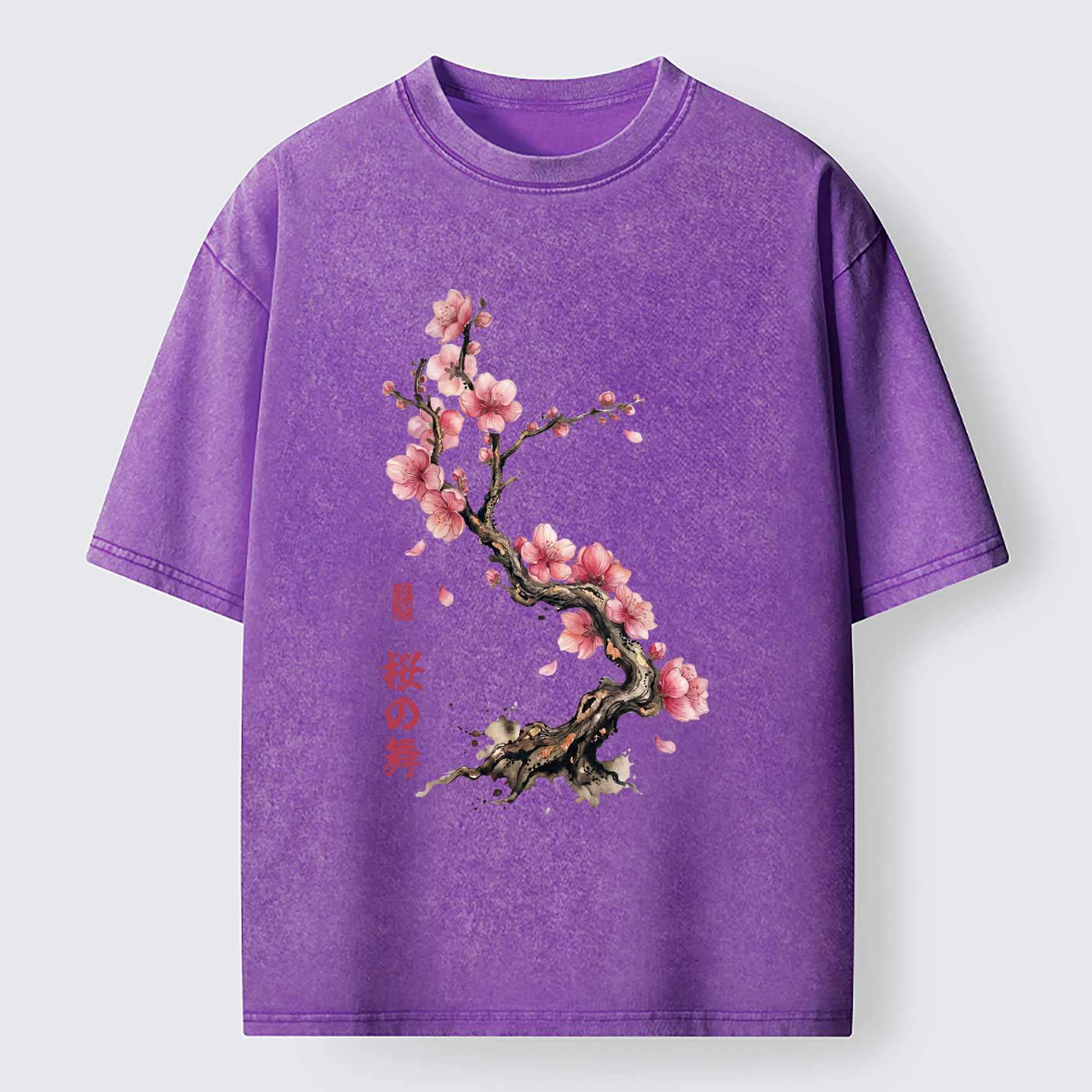 Tokyo-Tiger Sakura Petal Dance Washed T-Shirt