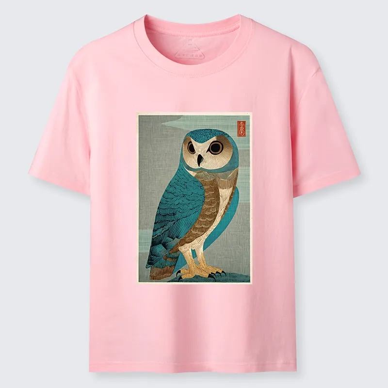 Tokyo-Tiger Vintage Owl Woodblock Art Classic T-Shirt