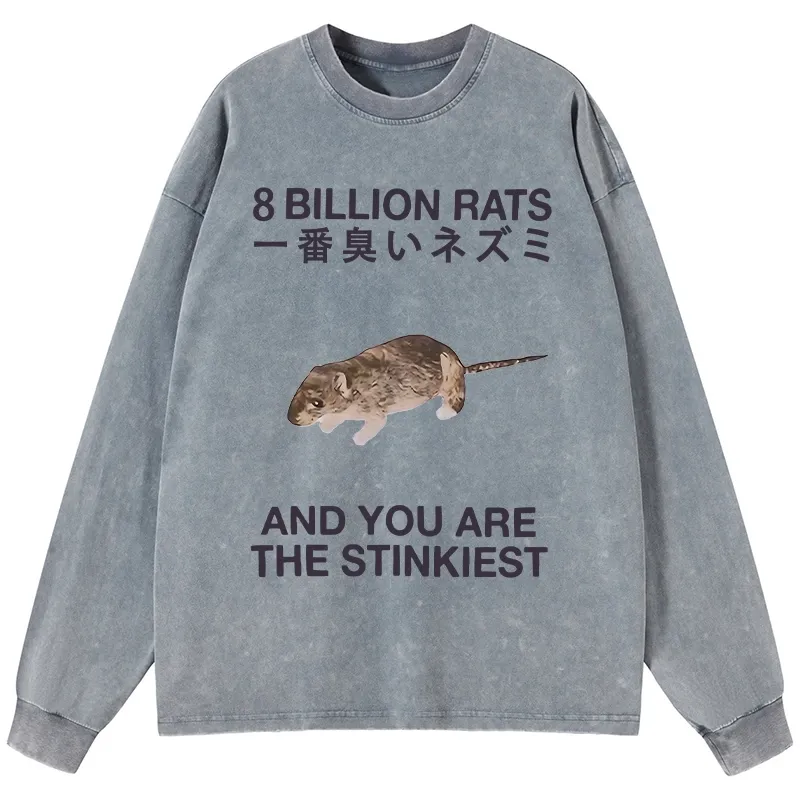 Tokyo-Tiger World's Stinkiest Rat Washed Long Sleeve T-Shirt Sale