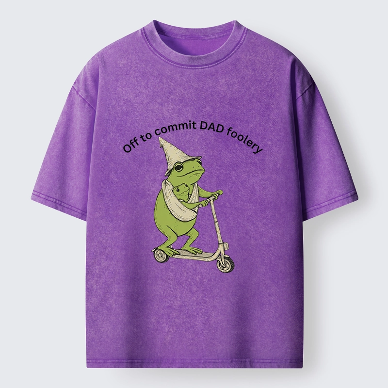 Tokyo-Tiger Frog Dad Foolery Adventure Time Washed T-Shirt