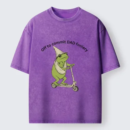Tokyo-Tiger Frog Dad Foolery Adventure Time Washed T-Shirt