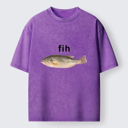Tokyo-Tiger Fih The Fish Funny Meme Washed T-Shirt