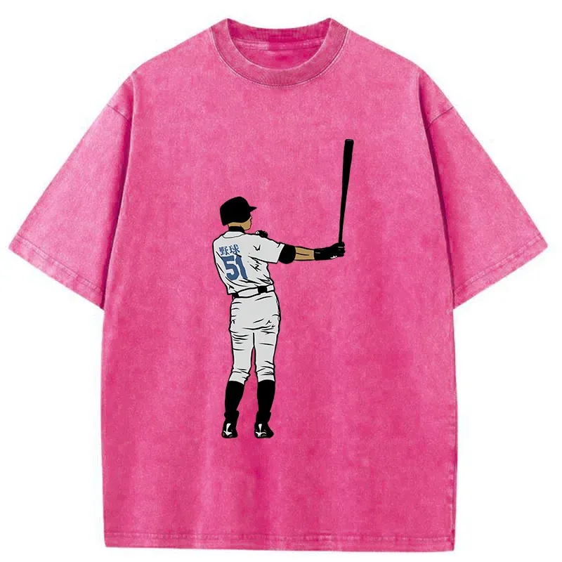 Tokyo-Tiger Baseball Handsome Pose Washed T-Shirt