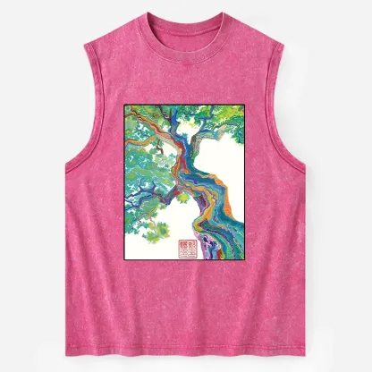 Tokyo-Tiger Colorful Magic Tree Washed Tank