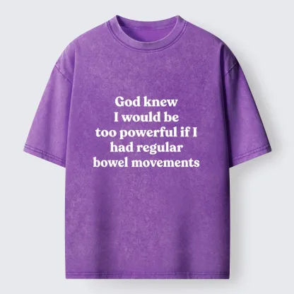 Tokyo-Tiger Funny Joke About Bowel Movements Washed T-Shirt