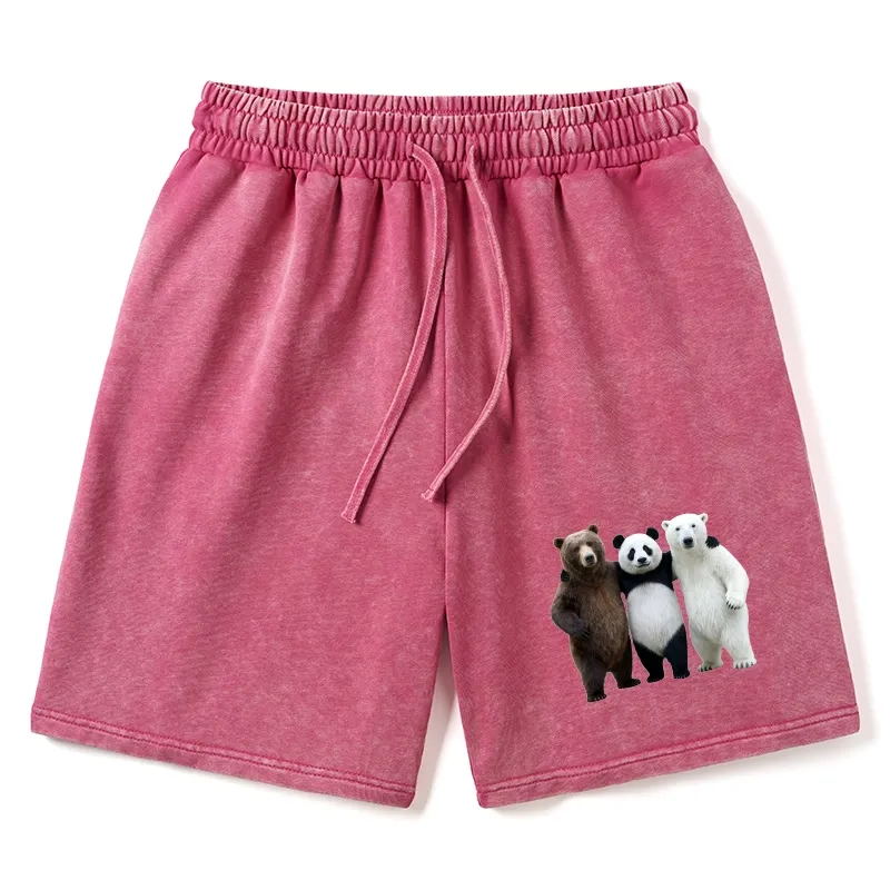 Tokyo-Tiger Three Bears Stand Together Washed Shorts