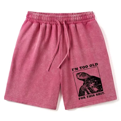 Tokyo-Tiger Turtle I Quit Meme Energy Washed Shorts
