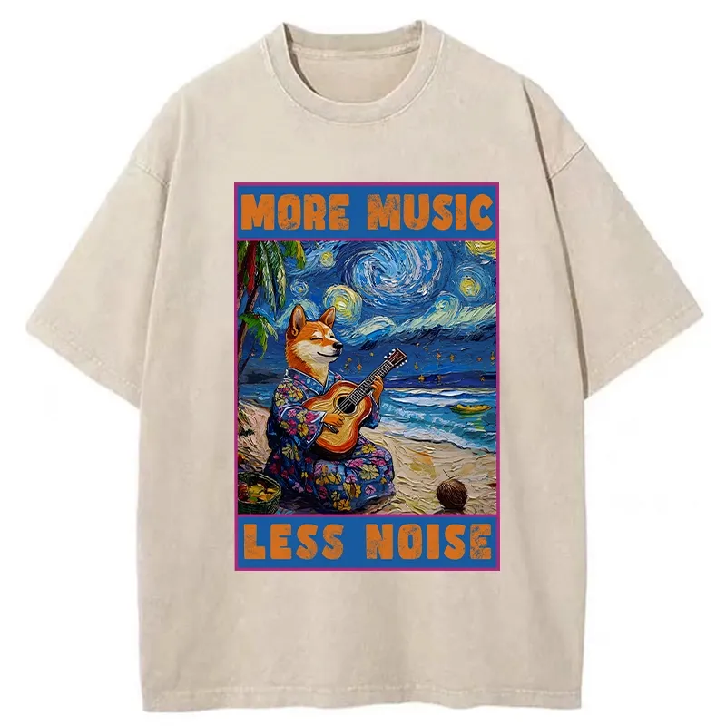 Tokyo-Tiger More Music Less Noise Washed T-Shirt