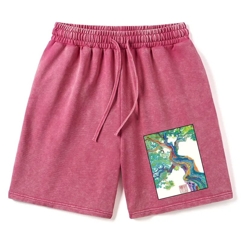 Tokyo-Tiger Colorful Magic Tree Washed Shorts