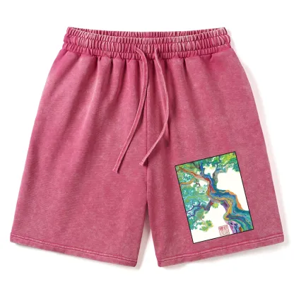 Tokyo-Tiger Colorful Magic Tree Washed Shorts