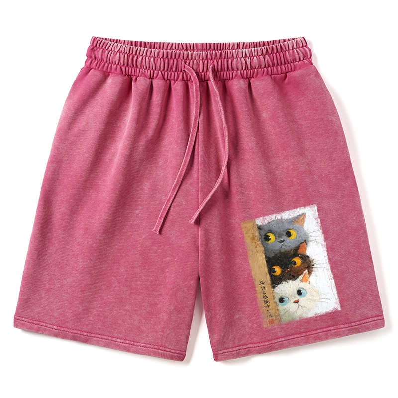 Tokyo-Tiger Three Cute Cats Watch You Washed Shorts