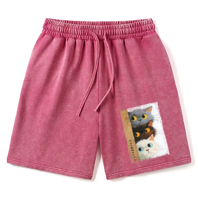 Tokyo-Tiger Three Cute Cats Watch You Washed Shorts