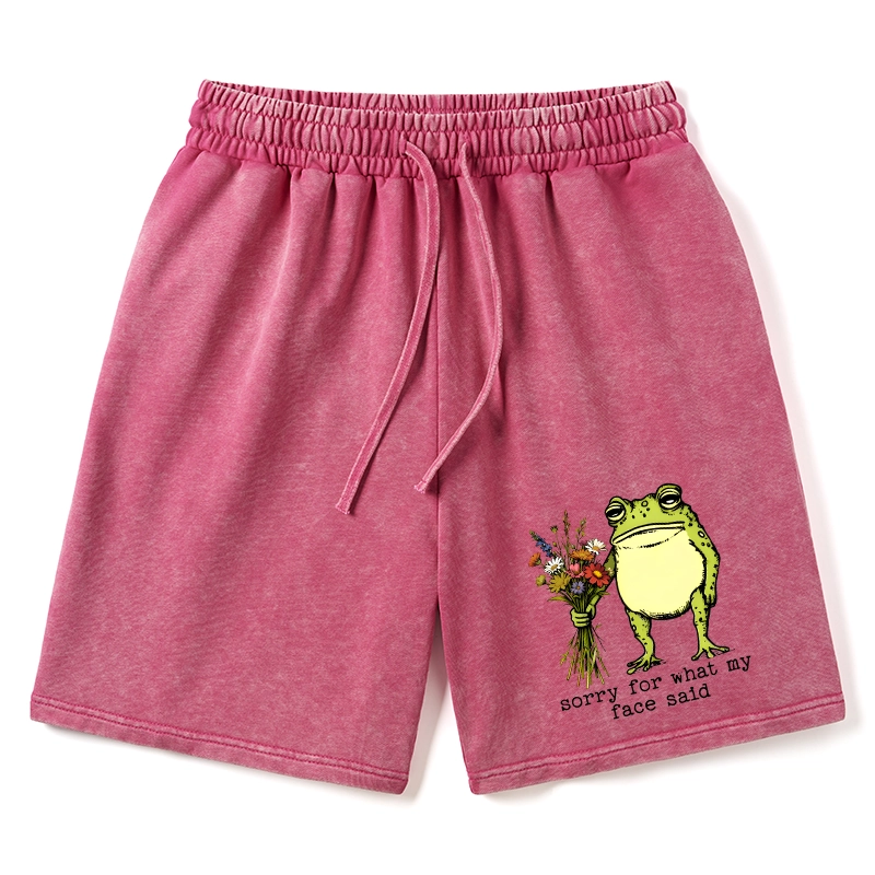 Tokyo-Tiger Frog Sorry Mode Activated Washed Shorts