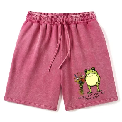 Tokyo-Tiger Frog Sorry Mode Activated Washed Shorts
