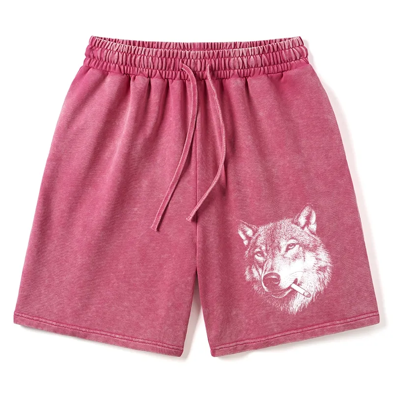 Tokyo-Tiger Cool Wolf Meme Bad Decisions Pending Washed Shorts