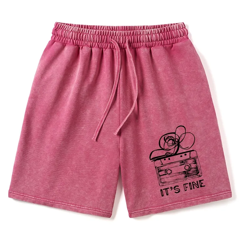 Tokyo-Tiger Cassette Fine Meme Washed Shorts Sale