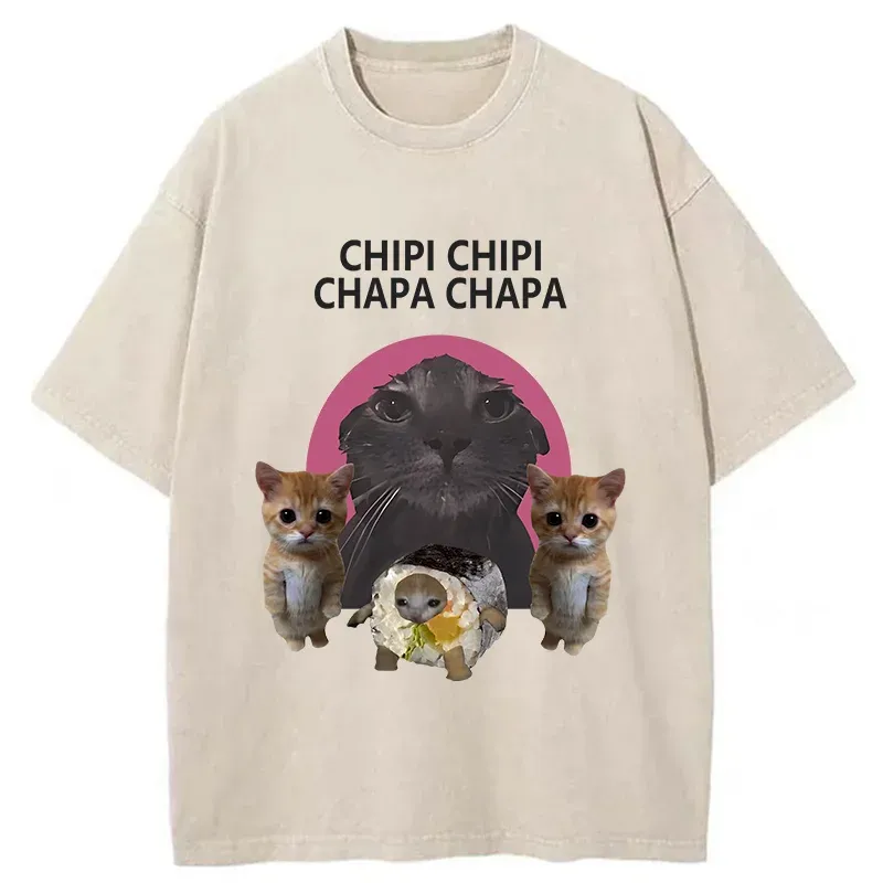 Tokyo-Tiger CHIPI Cats Washed T-Shirt
