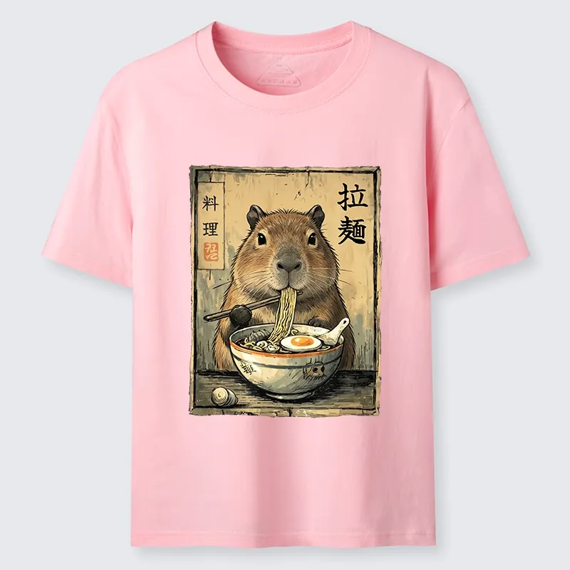 Tokyo-Tiger Capybara Enjoying A Bowl Of Ramen Classic T-Shirt