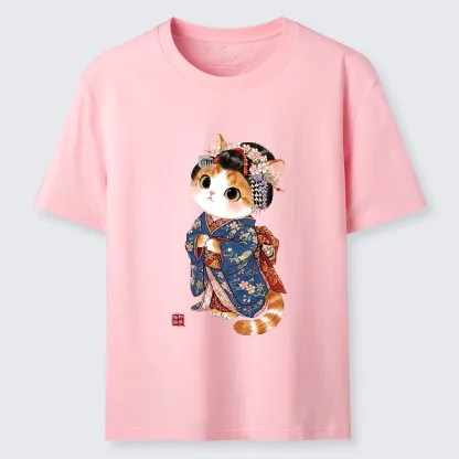 Tokyo-Tiger Cat Dressed As A Geisha Funny Classic T-Shirt