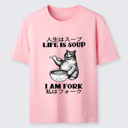 Tokyo-Tiger Cat Eating Soup With A Fork Classic T-Shirt