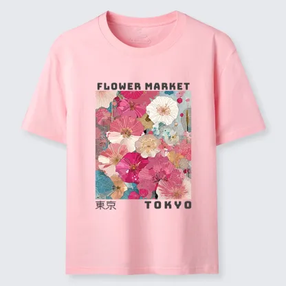 Tokyo-Tiger Market Colorful Floral Art Classic T-Shirt
