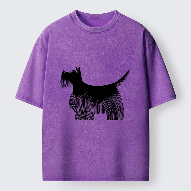 Tokyo-Tiger Minimalist Dog Art That Pops Off Washed T-Shirt