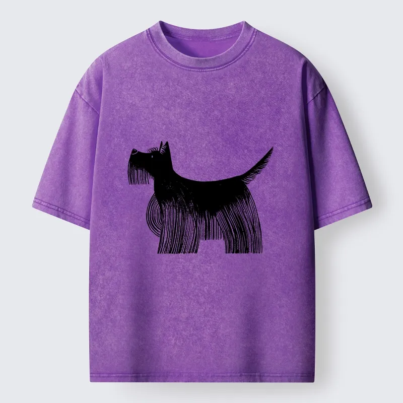 Tokyo-Tiger Minimalist Dog Art That Pops Off Washed T-Shirt