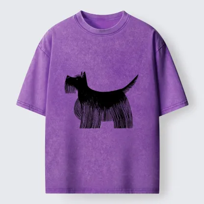 Tokyo-Tiger Minimalist Dog Art That Pops Off Washed T-Shirt