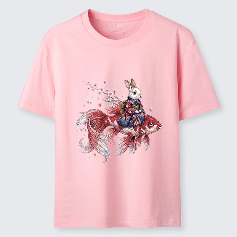 Tokyo-Tiger Japanese Style Rabbit And Koi Fish Classic T-Shirt